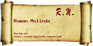 Ruman Melinda névjegykártya
